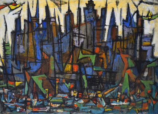 Marcel JANCO - Gemälde - Harbor View