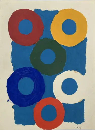 Bernard LASSUS - Gemälde - Variation d'un bleu suivant son contexte