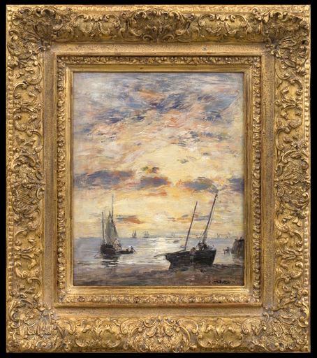 Eugène BOUDIN - Painting - Marée basse. Coucher de soleil	