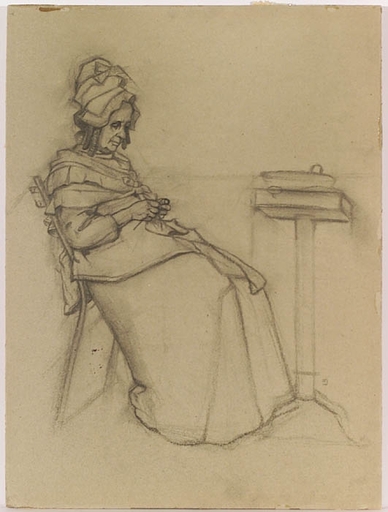 Erhard Amadeus DIER - Drawing-Watercolor - "Old Lady", 1910s
