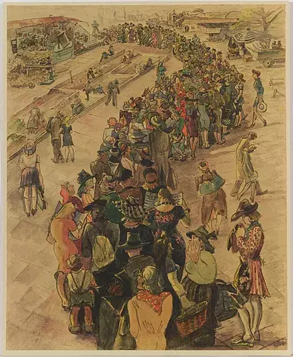 Bert MALLAD - 水彩作品 - Munich in 1946, Watercolor