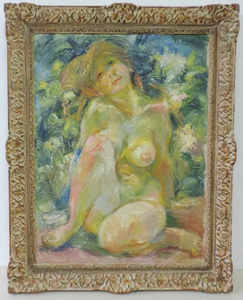 Alexander Leo VON SOLDENHOFF - Peinture - Mädchenakt im Garten,Girl nude