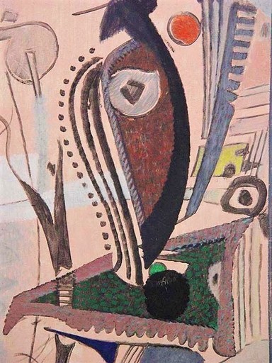 Max ACKERMANN - Peinture - KOMPOSITION - UM 1950