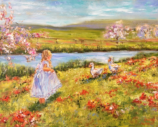 Diana MALIVANI - Gemälde - Rencontre matinale