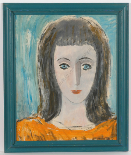 Boris DEUTSCH - Pintura - "Portrait of a girl", large tempera, 1969