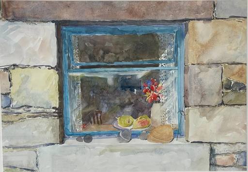 Kenneth FREWIN - Drawing-Watercolor - Blue Window