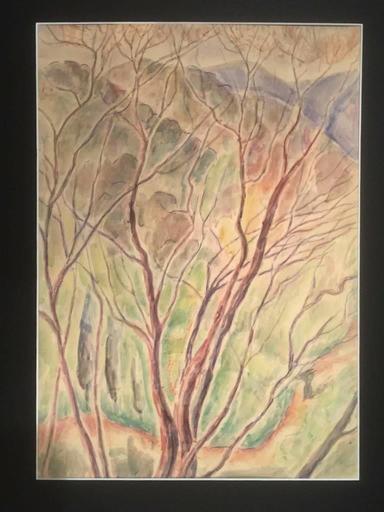 Marie Vorobieff MAREVNA - Zeichnung Aquarell -  “The tree over the hill – South east France" Circa 1948-49 