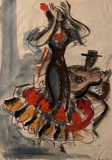 Jean TOTH - Drawing-Watercolor - Danse Maure