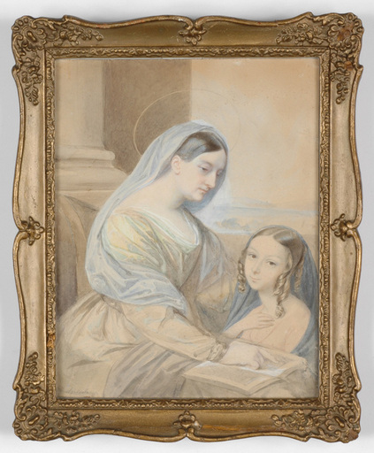 Karl Josef Aloys AGRICOLA - Dessin-Aquarelle - "The Education of Virgin" watercolor, 1840s