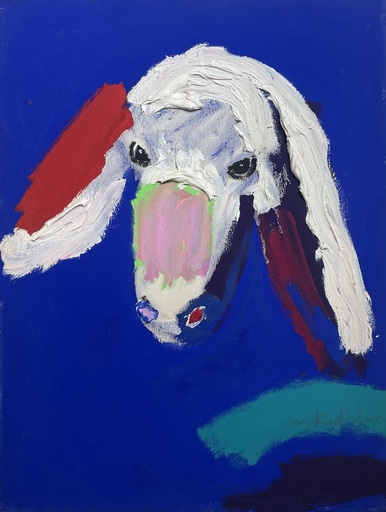 Menashe KADISHMAN - Painting - Sheep's Head,
