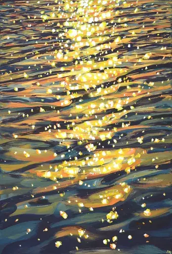 Iryna KASTSOVA - Peinture - 	Waltz of glare on the water.