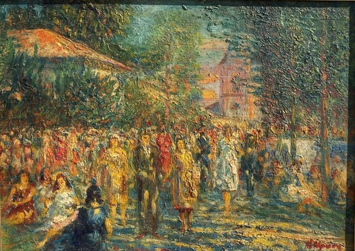 Georges Sauveur MAURY - Painting - Fete de village