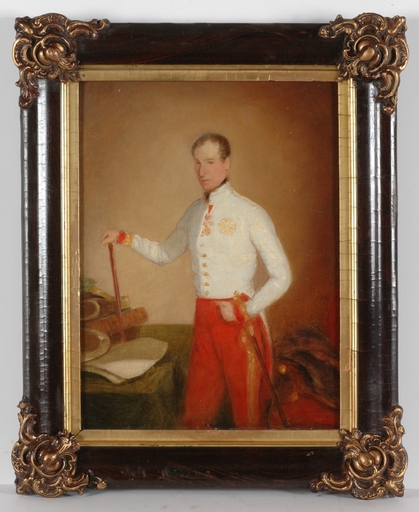 Eduard VON HEUSS - Painting - "Archduke Johann of Austria", Rare Oil Study !, 1830s-1840s
