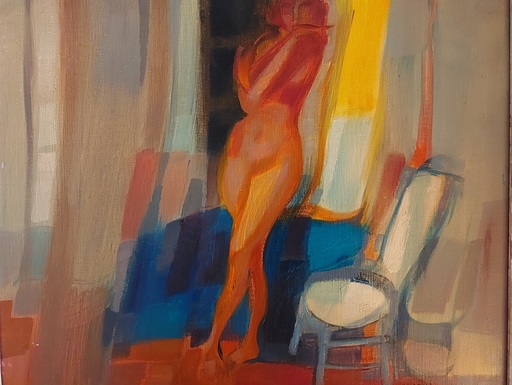 Jean CLUSEAU-LANAUVE - Gemälde - Nu au divan bleu