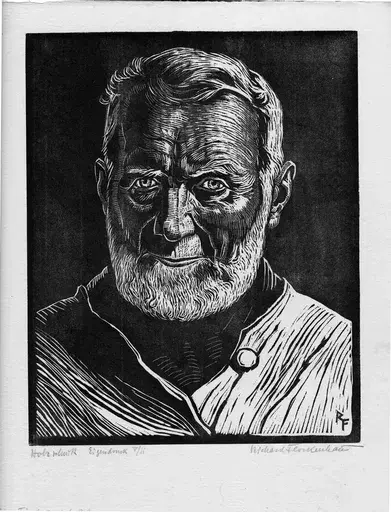 Richard FLOCKENHAUS - Print-Multiple - Portrait of a Bearded Man
