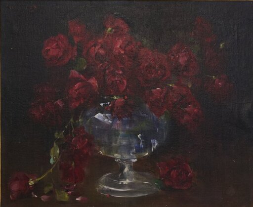 Luigi SERRALUNGA - Painting - Vaso di rose