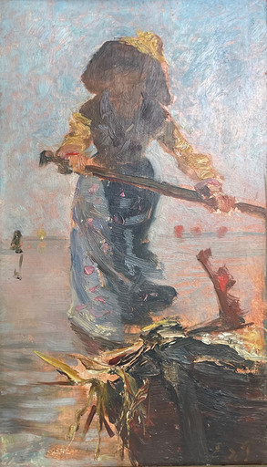 Edmond Jean DE PURY - Gemälde - étude pour le Retour du marché