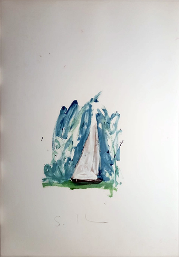 Mario SCHIFANO - Peinture - Barca a vela