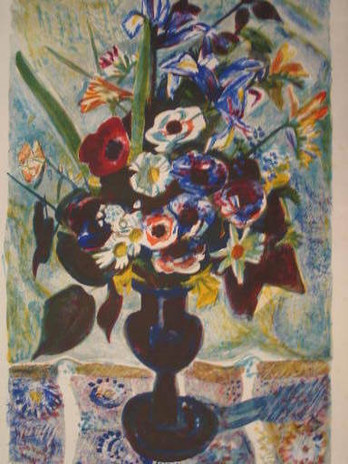 Louis BERTHOMMÉ-SAINT-ANDRÉ - Stampa-Multiplo - Bouquet de fleurs,1960.