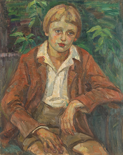 Marianne FIEGLHUBER-GUTSCHER - Pintura - Portait of a boy, 1927