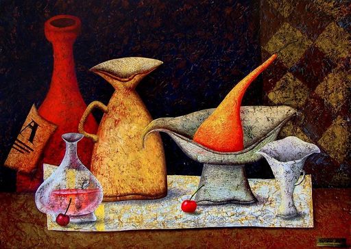 Andrej LOSOVOJ - Painting - Two cherries