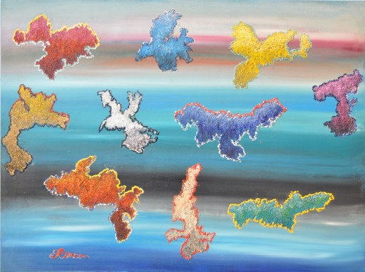 Romeo DOBROTA - Painting - Icelands of colours