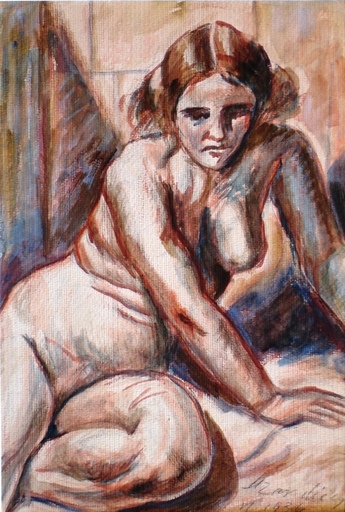 Adolfs ZARDINS - Drawing-Watercolor - Nude