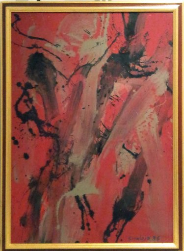 Toti Antonio SCIALOJA - Gemälde - Composizione in rosso e nero