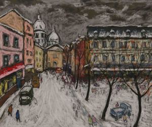 Charles MALLE - Drawing-Watercolor - Montmartre, place du Tertre