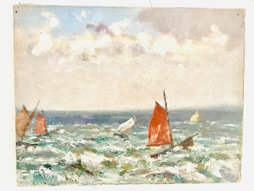 Louis VALTAT - Gemälde - depart en mer