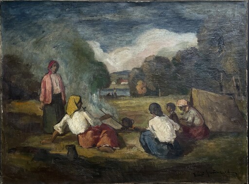 Béla Iványi GRÜNWALD - Painting - Women at rest,