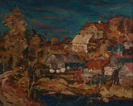 Victor ROZIN - Painting - Autumn in the village
