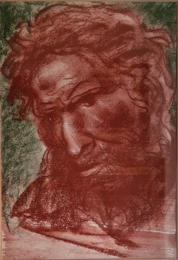 Pietro ANNIGONI - Disegno Acquarello - Sanguigna su carta ritratto