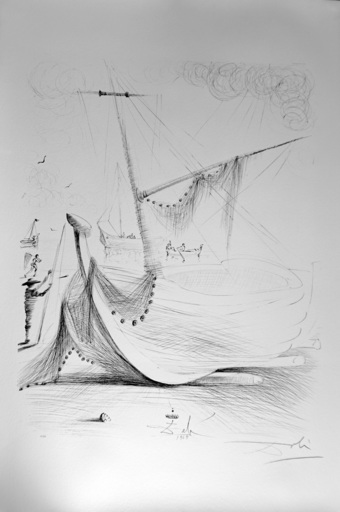 萨尔瓦多·达利 - 版画 - Departure of The Fisherman