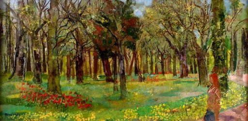 Emilio GRAU-SALA - Painting - Spring in Bagatelle