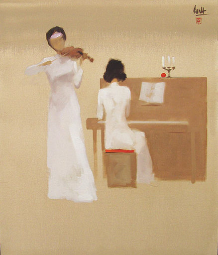 Thanh Binh NGUYEN - Painting - Two Musicians