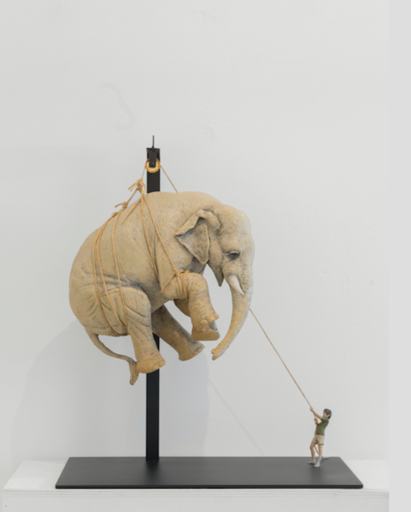Stefano BOMBARDIERI - Sculpture-Volume - Elia e l'Elefante Medio 