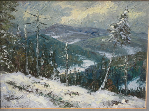 Adolf HAJDUCEK - Painting - Landschaft im Winter