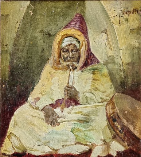 Eugène FROMENTIN - Painting - Arabo Music Man
