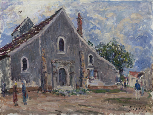 Alfred SISLEY - Painting - L'église de Saint-Mammès