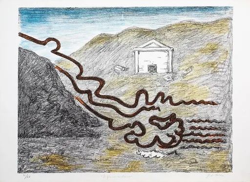 Giorgio DE CHIRICO - Stampa-Multiplo - Il fiume misterioso, 1969