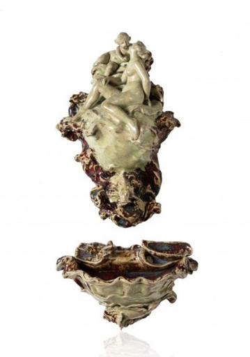 Adrien DALPAYRAT - Ceramic - Fontaine Vénus et Cupidon avec son bassin