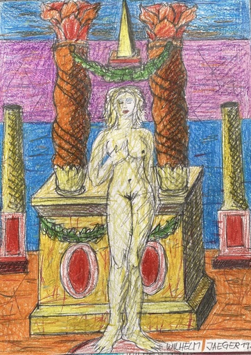 Wilhelm JAEGER - Drawing-Watercolor - Obelisk