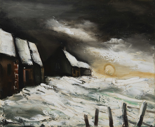 Maurice DE VLAMINCK - Gemälde - Soleil sous la neige