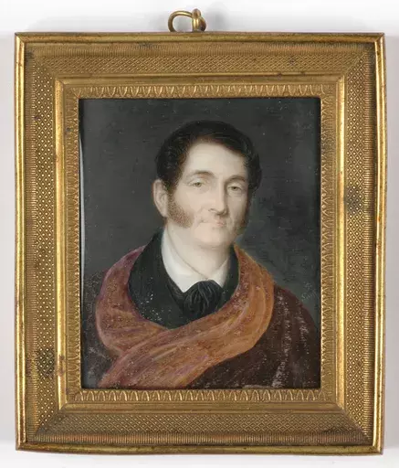 Giuseppe SACCO - Miniature - "Portrait of a gentleman" miniature on ivory, 1830/40