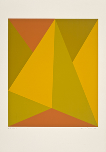 Guido MOLINARI - Estampe-Multiple - Triangulaire jaune-orange 1974