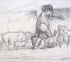 Jean François MILLET - Drawing-Watercolor - Untitled