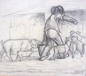 Jean François MILLET - Drawing-Watercolor - Untitled