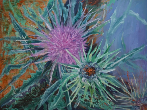 Peny MANAVI - Gemälde - Flora Mirabilis- Thistle 4