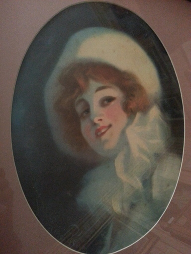 René Louis PÉAN - Dessin-Aquarelle - Jeune fille au bonnet blanc